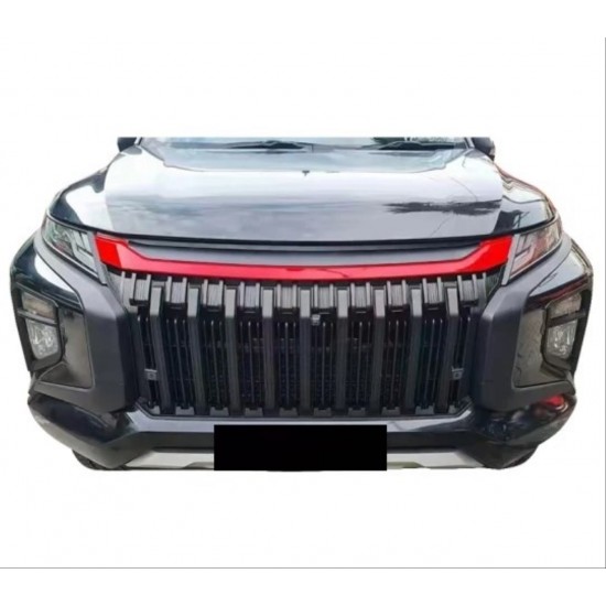 L200 2019+ ıçın uyumlu  sıyah panjur ( kırmızı çızgılı)