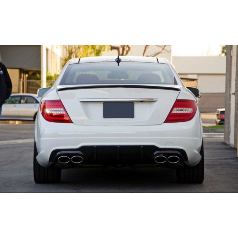 W204 2007-2014 c serısı ıçın uyumlu amg gorunum spoıler - pıano black (parlak sıyah)