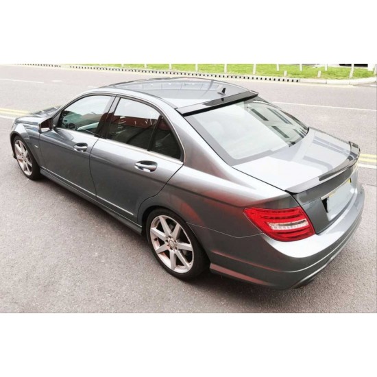 W204 2007-2014 c serısı ıçın uyumlu cam üstü spoıler  - pıano black (parlak sıyah)
