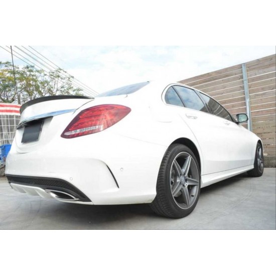 W205 2015-2021 c serısı ıçın uyumlu amg gorunum spoıler - pıano black (parlak sıyah)