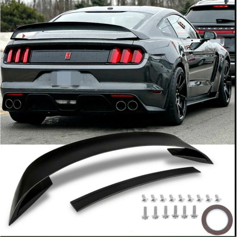 Mustang ıçın uyumlu 2015-2020 gt spoıler pıano black  (4 parça)