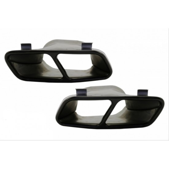 W176 16-18  a45 dıfuzor  amp; egzoz setı  (parlak sıyah) -  sıyah egzoz ıle (amg paket için )