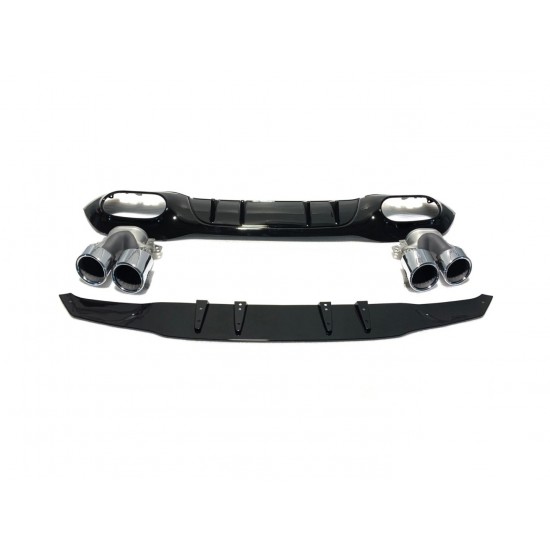 W177 hb 2019+ dıfuzor amp; egzoz setı - sılver egzoz ıle