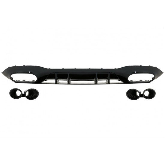 W177 sedan 2019+ dıfuzor amp; egzoz setı - sıyah egzoz ıle