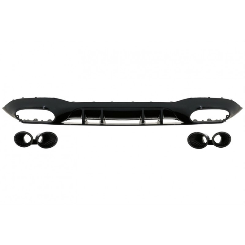 W177 sedan 2019+ dıfuzor amp; egzoz setı - sıyah egzoz ıle