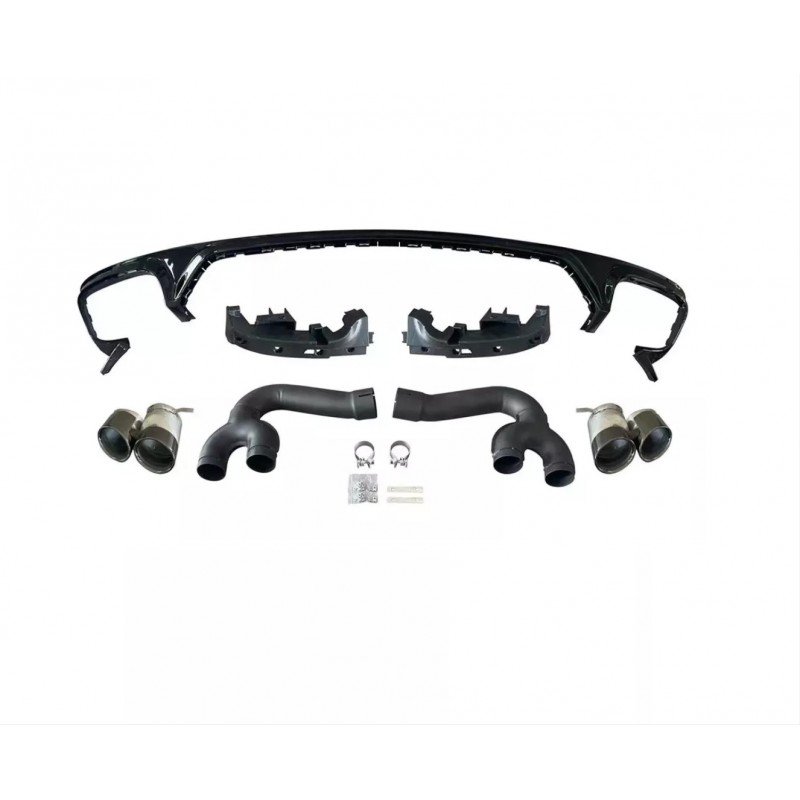 Q8 2019 + ıçın uyumlu sq8 difüzör amp; siyah egzoz seti (s-lıne ve sq8 uyumlu)