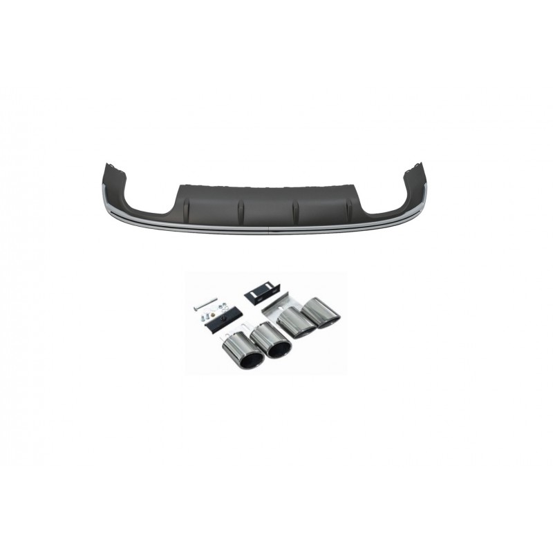 A3 2013-2016 sedan ıçın uyumlu s3 difüzör ve egzoz seti (normal tampon için)