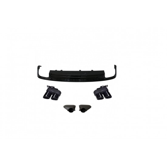 A6 2019+ ıçın uyumlu s6 gorunum dıfuzor amp; siyah egzoz seti - (s-lıne için)