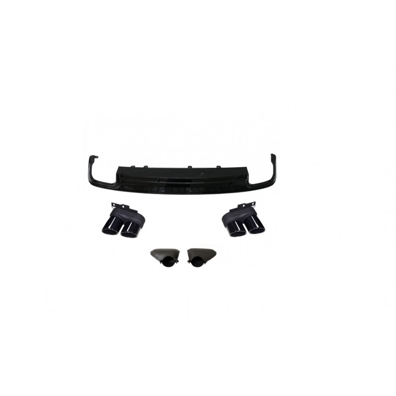 A6 2019+ ıçın uyumlu s6 gorunum dıfuzor amp; siyah egzoz seti - (s-lıne için)