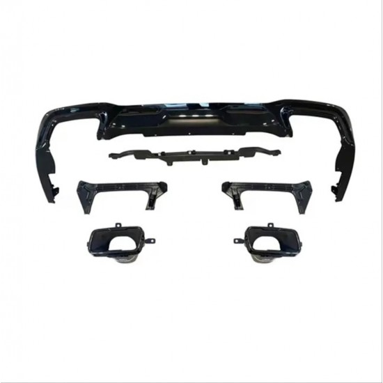 F44 2 serisi 2.35 görünüm difüzör egzoz seti (parlak siyah) (sedan m tampon için)