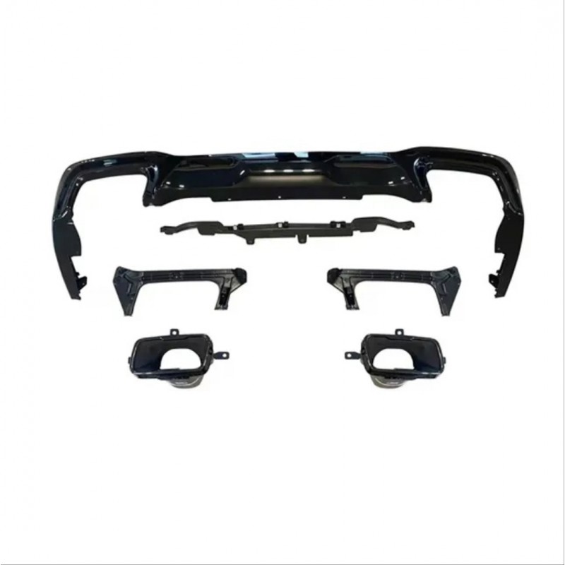 F44 2 serisi 2.35 görünüm difüzör egzoz seti (parlak siyah) (sedan m tampon için)