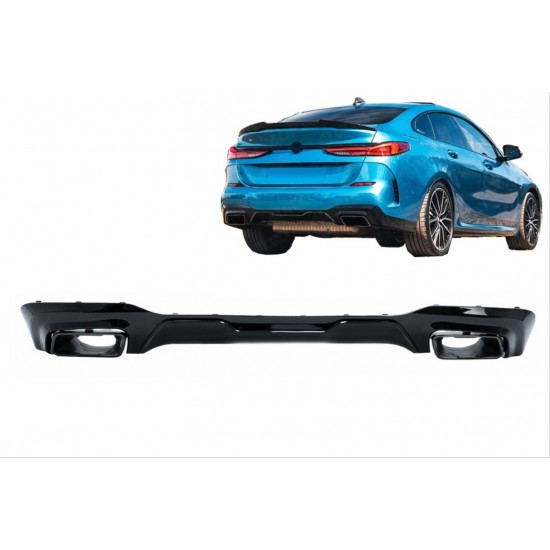 F44 2 serisi 2.35 görünüm difüzör egzoz seti (parlak siyah) (sedan m tampon için)