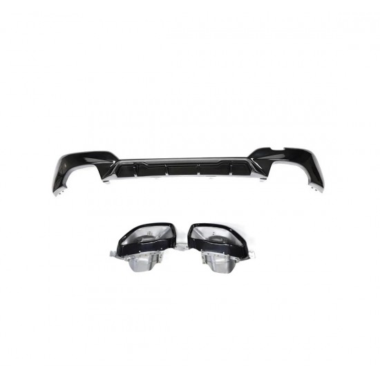 3 serısı g20 2019+ ıçın uyumlu dıfüzör 3.40i competıtıon  ve siyah egzoz setı ( m-sport)