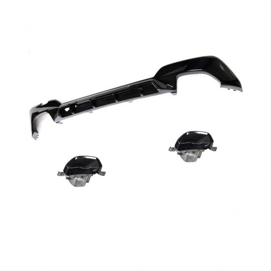 3 serısı g20 2019+ ıçın uyumlu    dıfüzör 3.40i ve sıyah egzoz setı  ( m-sport)