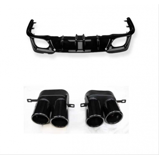 3 serısı 2019+ g20 ıçın uyumlu  m3 görünüm gts dıfüzör setı (çakarlı amp; egzozlu)