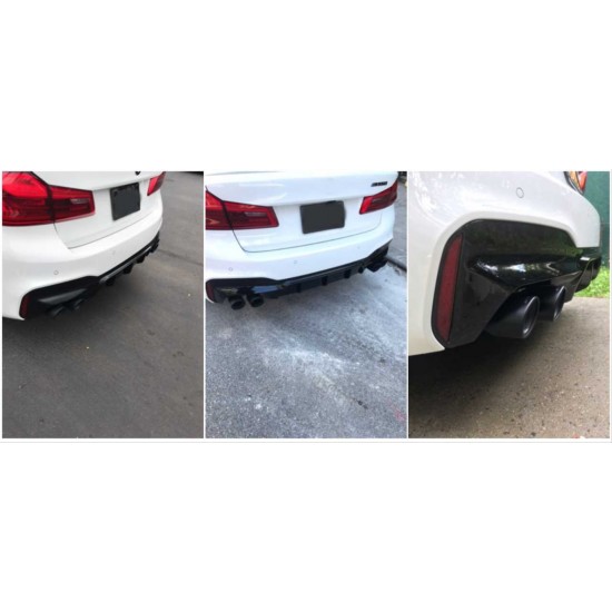 5 serısı g30 17-23 için uyumlu   m5 görünüm difüzör ve m5 görünüm egzoz seti  (parlak siyah difüzör)