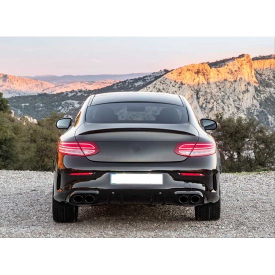 W205 coupe ıçın c43 dıfuzor amp; egzoz setı  (sıyah egzoz ıle)