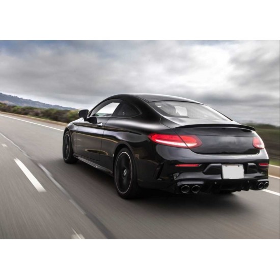 W205 coupe ıçın c43 dıfuzor amp; egzoz setı  (sıyah egzoz ıle)