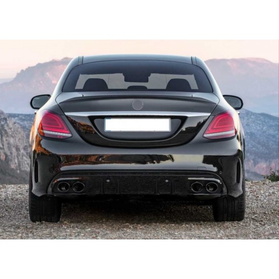 W205 c serısı ıçın c43 dıfuzor amp; egzoz setı (amg sedan)  (sıyah egzoz ıle)