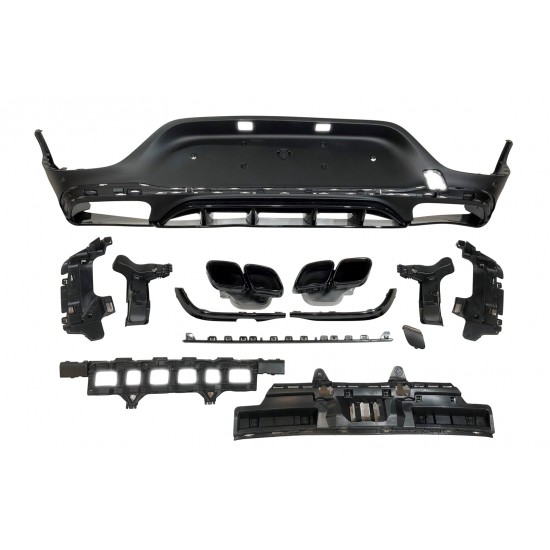 X253 glc 2016-2019 coupe uyumlu glc 63 difüzör ve egzoz seti