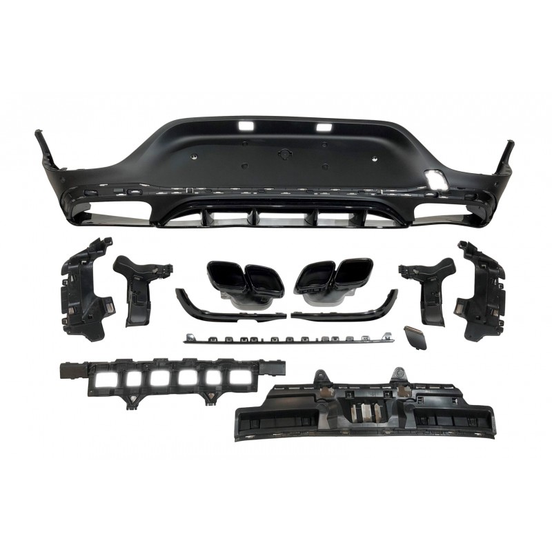 X253 glc 2016-2019 coupe uyumlu glc 63 difüzör ve egzoz seti