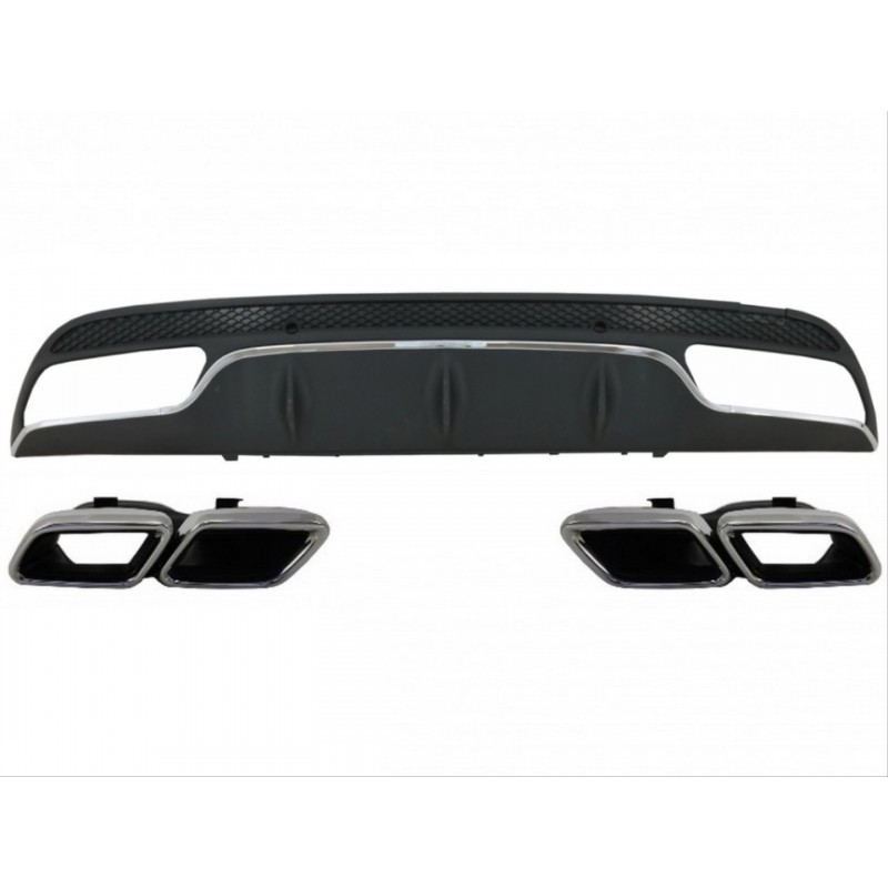 W205 c serısı ıçın sılver dıfüzör amp; egzoz setı (amg sedan) (krom trim)