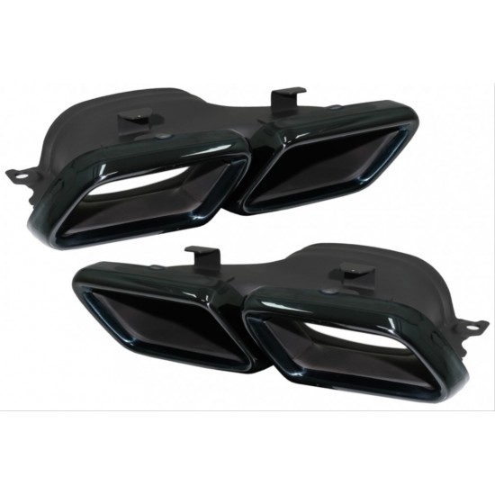 W205 c serısı ıçın c63 sıyah dıfüzör amp; egzoz setı (amg sedan)  - sıyah egzoz ıle