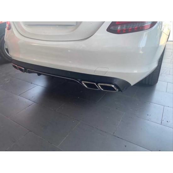 W205 c serısı ıçın sılver dıfuzor amp; egzoz setı (normal sedan) - sılver egzoz ıle