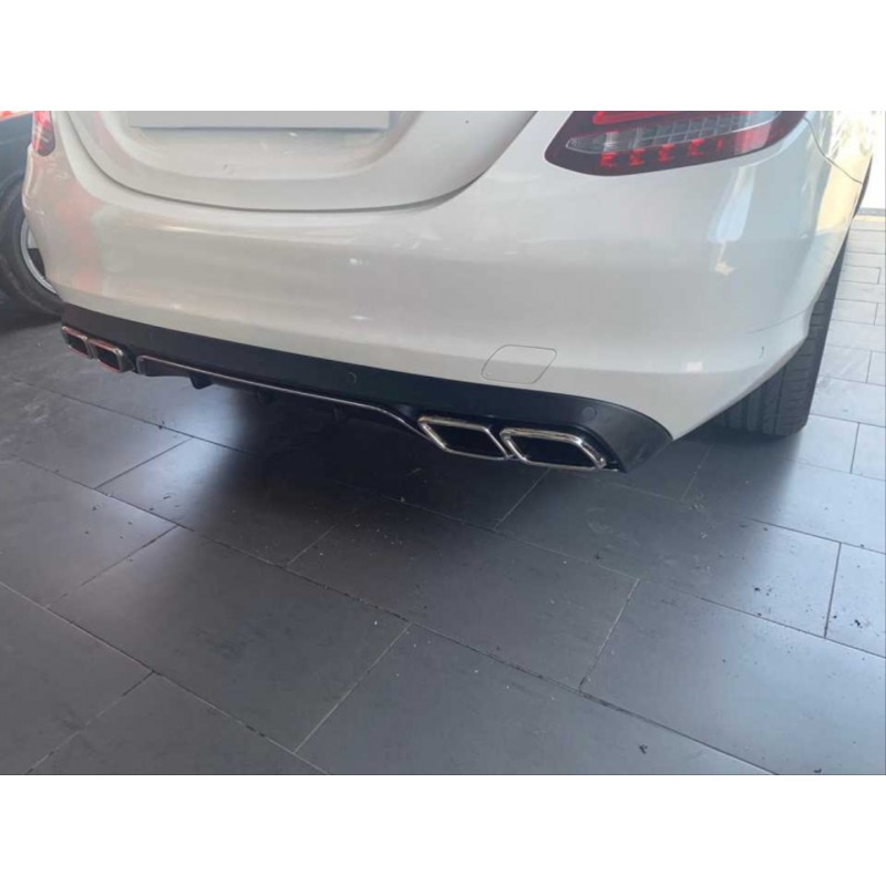 W205 c serısı ıçın sılver dıfuzor amp; egzoz setı (normal sedan) - sılver egzoz ıle