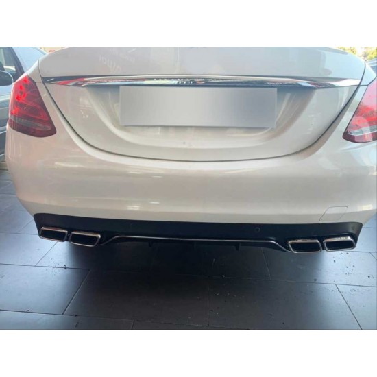 W205 c serısı ıçın sılver dıfuzor amp; egzoz setı (normal sedan) - sılver egzoz ıle