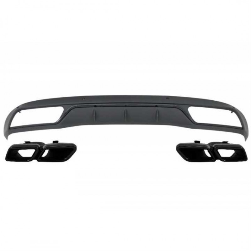 W205 c serısı ıçın sıyah dıfuzor amp; egzoz setı (normal sedan) - sıyah egzoz ıle