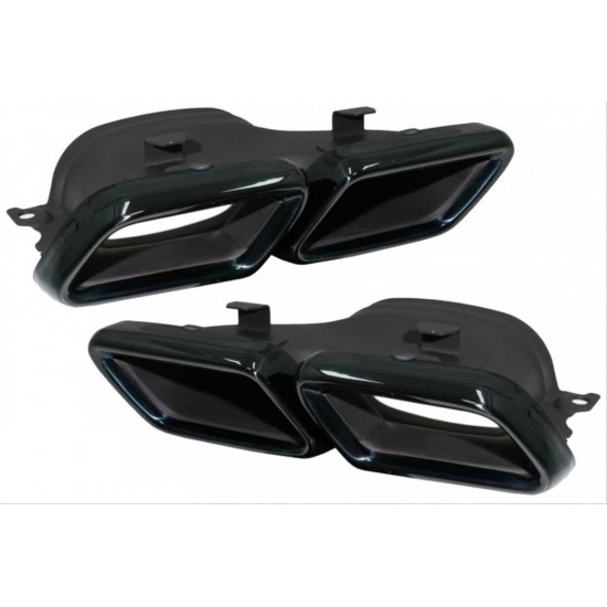 W205 c serısı ıçın sıyah dıfuzor amp; egzoz setı (normal sedan) - sıyah egzoz ıle