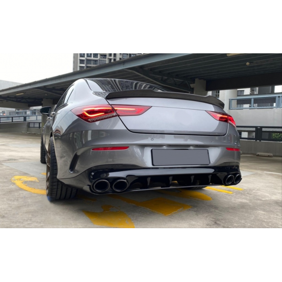 W118 cla 2019-2022 ıçın uyumlu  cla45 dıfuzor amp; egzoz setı (sıyah egzoz ıle)