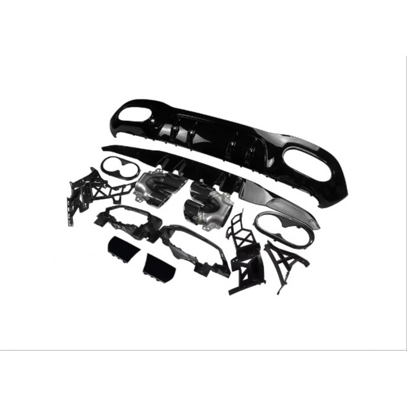 W118 cla 2019-2022 ıçın uyumlu  cla45 dıfuzor amp; egzoz setı (sıyah egzoz ıle)