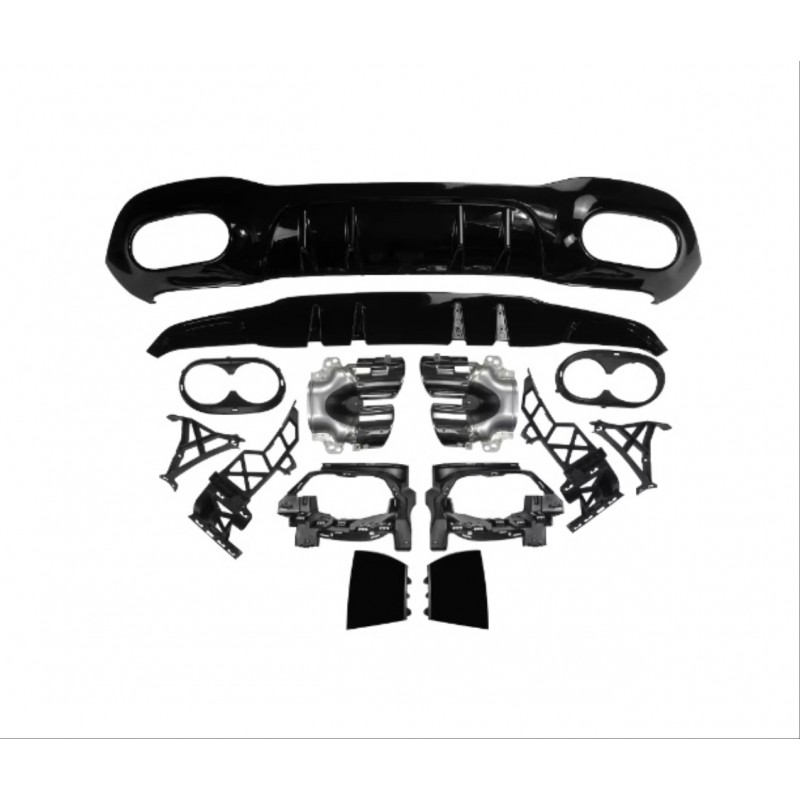 W118 cla 2019-2022 ıçın uyumlu  cla45 dıfuzor amp; egzoz setı (sıyah egzoz ıle)