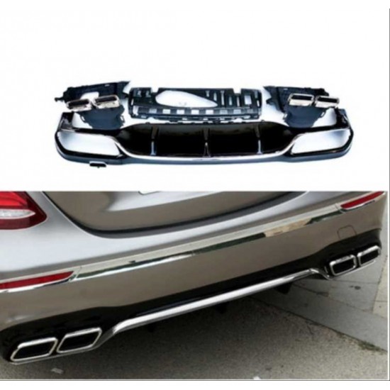 W213 e serısı ıçın  e63 sılver dıfuzor amp; egzoz setı (normal sedan) 2017+ amp; sılver egzoz ıle