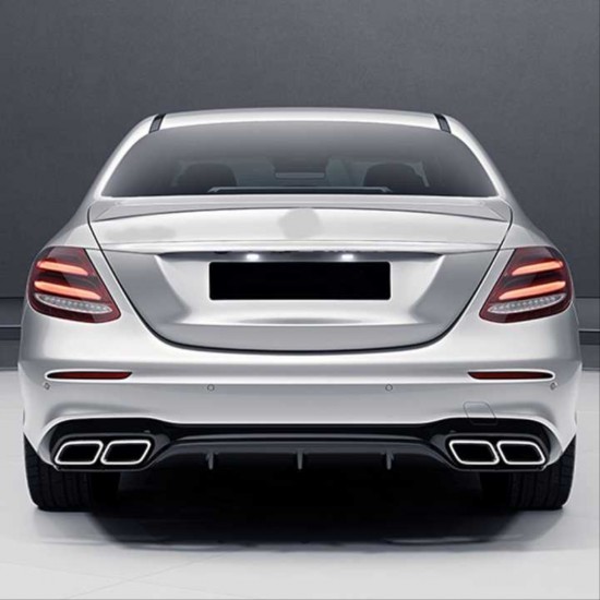 W213 e serısı ıçın  e63 sıyah dıfuzor amp; egzoz setı (normal sedan) 2017+ amp; sıyah  egzoz ıle