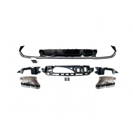 W213 e serısı ıçın uyumlu 2021+ e63 dıfuzor ve sıyah egzoz setı (amg sedan)