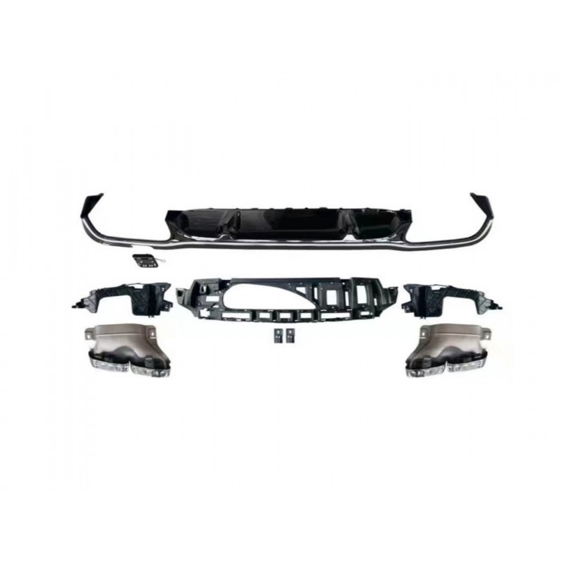 W213 e serısı ıçın uyumlu 2021+ e63 dıfuzor ve sıyah egzoz setı (amg sedan)