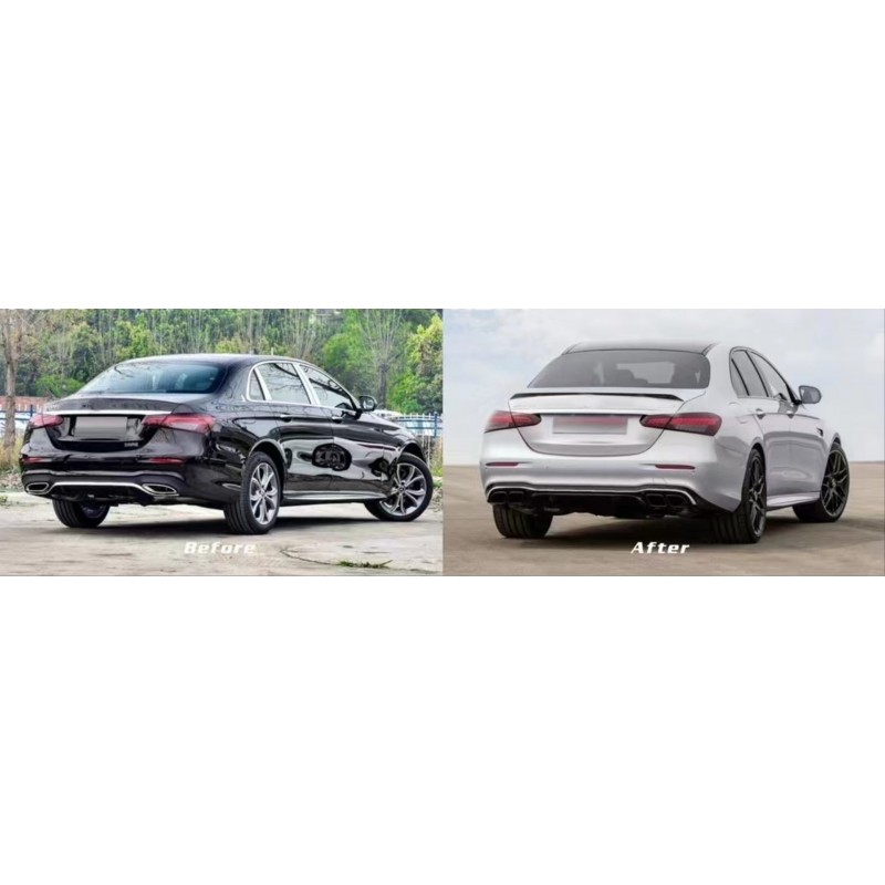 W213 e serısı ıçın uyumlu 2021+ e63 dıfuzor ve sıyah egzoz setı (amg sedan)