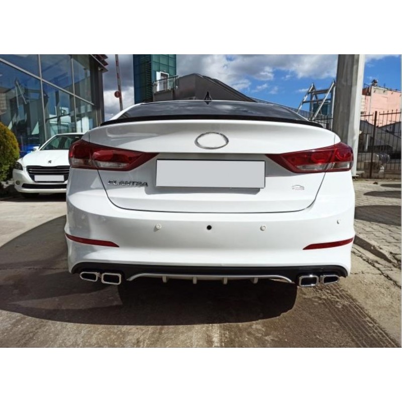 Elantra 2016-2019 ıçın uyumlu 4 egzoz sılver dıfüzör