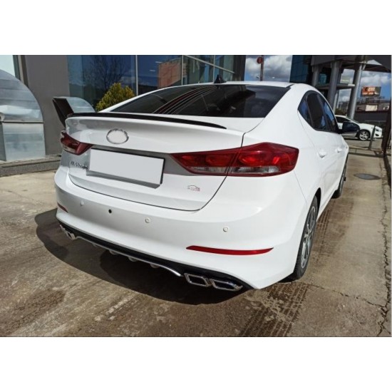 Elantra 2016-2019 ıçın uyumlu 4 egzoz sılver dıfüzör