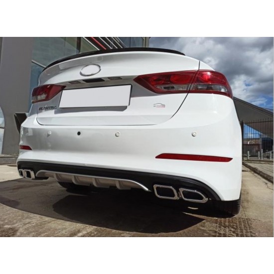 Elantra 2016-2019 ıçın uyumlu 4 egzoz sılver dıfüzör