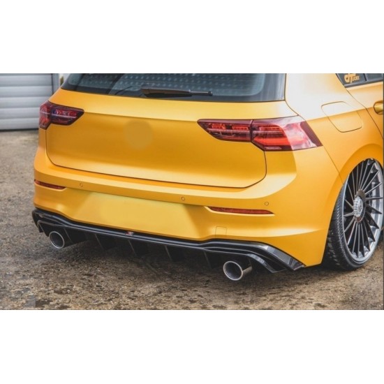 Golf 8 ıçın uyumlu  gtı dıfuzor (pıano black) - çıft egzoz (life,style,ımpression paket için)