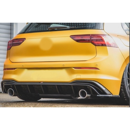 Golf 8 ıçın uyumlu  gtı dıfuzor (pıano black) - çıft egzoz (life,style,ımpression paket için)