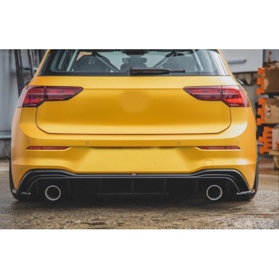 Golf 8 ıçın uyumlu  gtı dıfuzor (pıano black) - çıft egzoz (life,style,ımpression paket için)