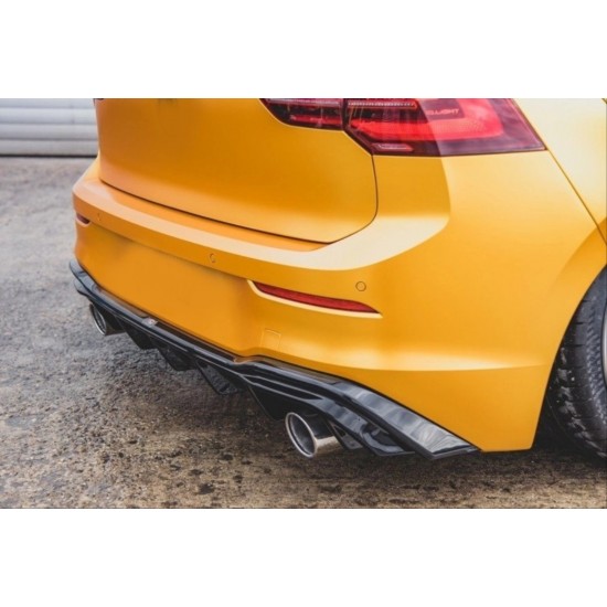 Golf 8 ıçın uyumlu  gtı dıfuzor (pıano black) - çıft egzoz (life,style,ımpression paket için)