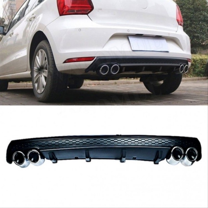 Polo 2014-2018 ıçın uyumlu mk5 4 egzoz dıfuzor - mat sıyah