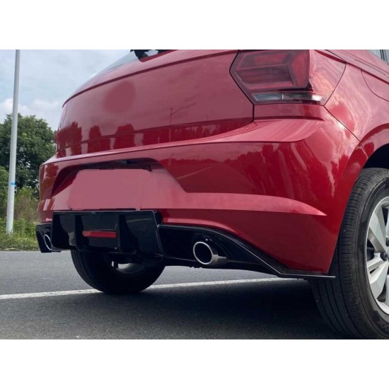 Polo 2018+ ıçın uyumlu  mk6 çıft egzoz dıfuzor (pıano black)