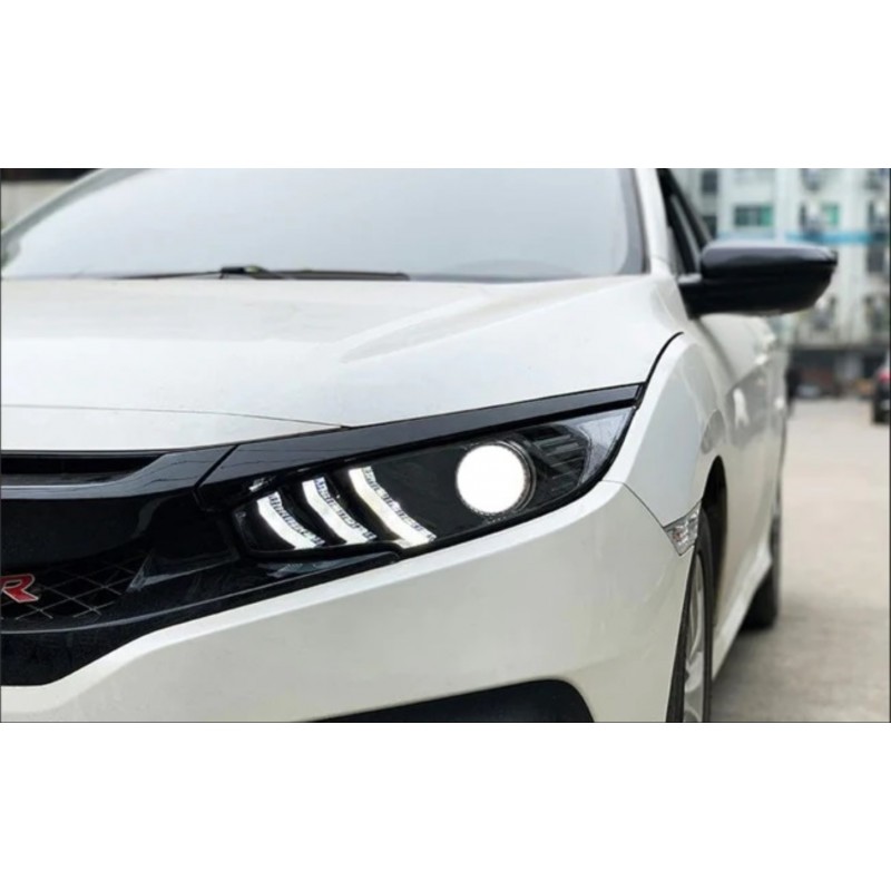 Cıvıc fc5 2016-2021 ıçın uyumlu  anımasyonlu mustang dızayn led far  takımı (tunıng)
